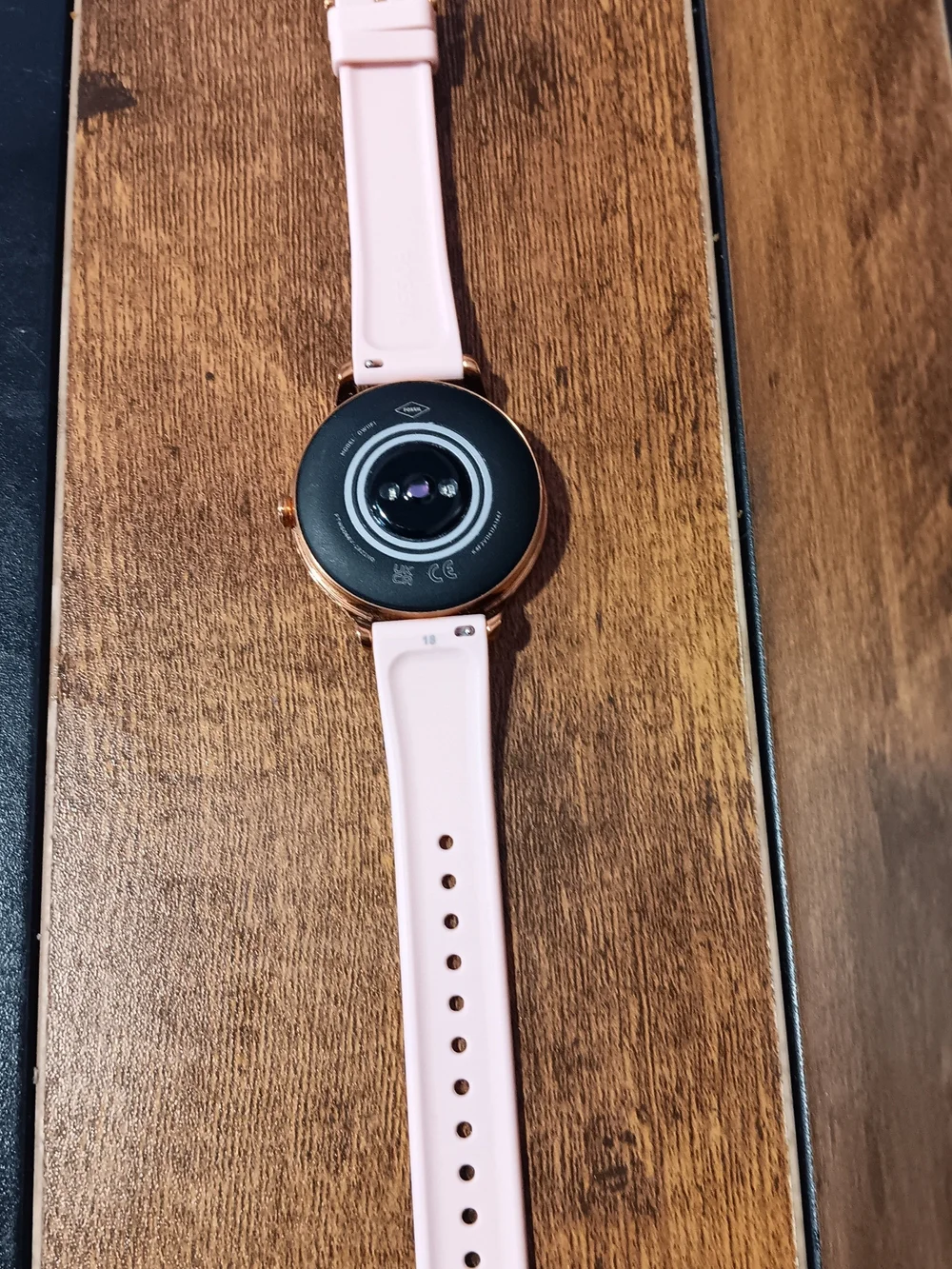 Fossil Rose Gold Smartwatch with Light Pink Silicone Band